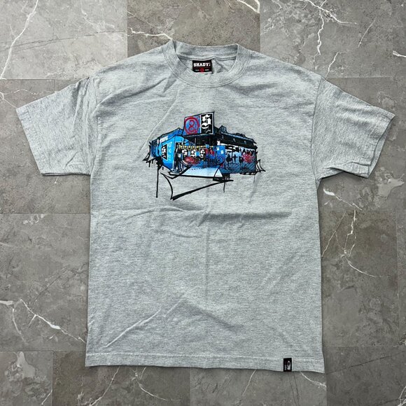VINTAGE SHADY LTD GRAFFITI GRAPHIC TEE MENS MEDIUM Y2K SHORT SLEEVE HIP HOP RAP - Picture 1 of 10